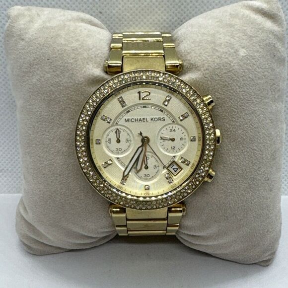 Michael Kors Parker MK5354 Women\'s Gold Stainless Steel Analog Dial Watch JNA245 main image 9